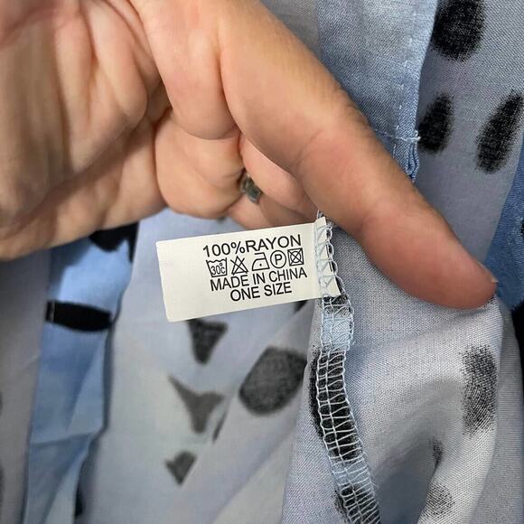 2/$30 NEW Boho Tie Dye Blue Beach Swim Coverup Maxi Duster Front Tie Flowy Ombre - Picture 6 of 8